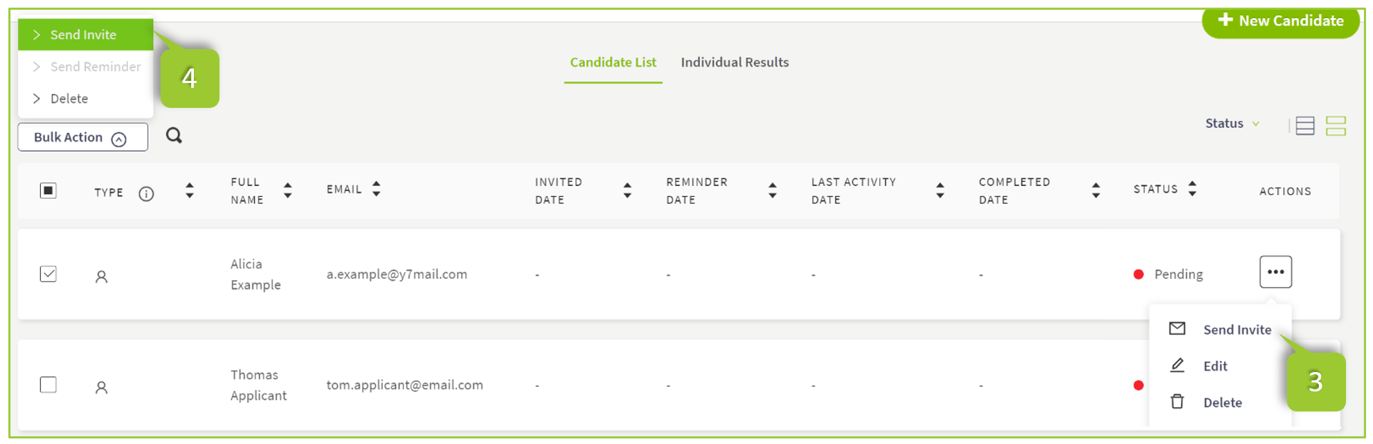 Bulk Invite Candidates