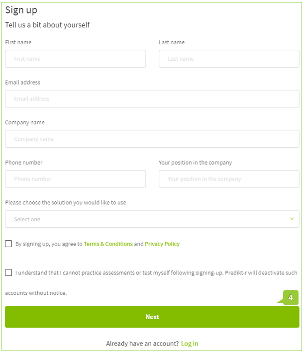 Predikt-r sign up